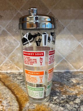 Vintage Hazel Atlas Cocktail Shaker, 1950s-1960s MCM Barware